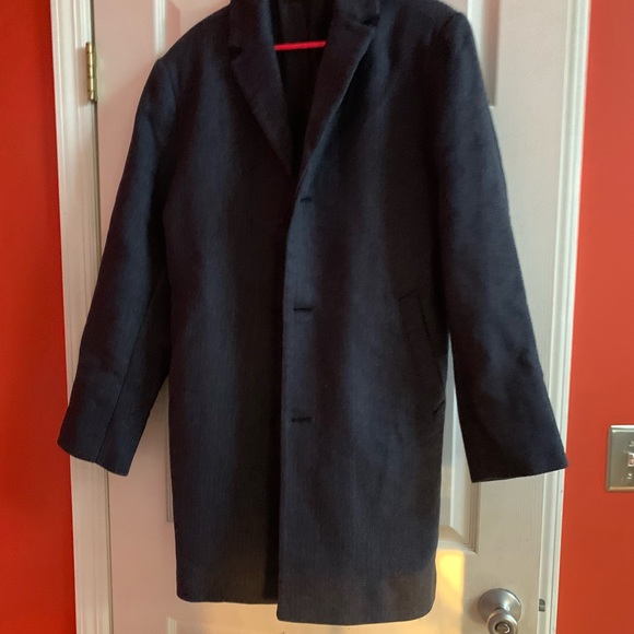 Herringbone Overcoat Old Navy Charcoal Grey Brand New With Tags - Picture 2 of 4